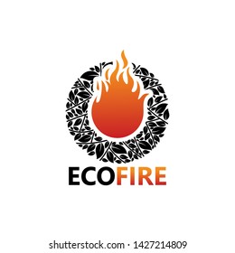 Eco Fire Logo Template Design Vector, Emblem, Design Concept, Creative Symbol, Icon