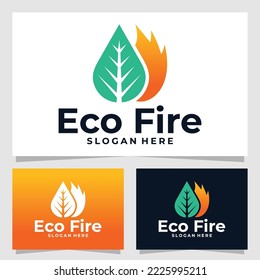 eco fire logo vector design template