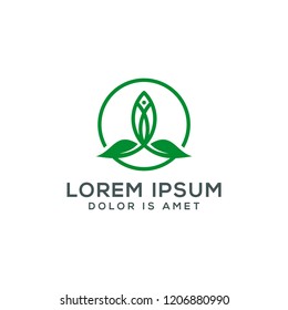 eco fish logo design vector illustration
