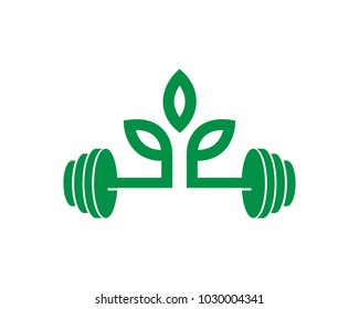 Eco Fitness Logo Template Design Vector, Emblem, Design Concept, Creative Symbol, Icon