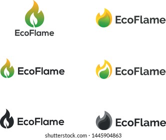 Eco Flame Logos Collection designed for industrial and ecological factory