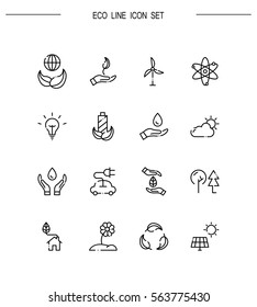Eco flat icon set. Collection of high quality outline symbols for web design, mobile app. Eco vector thin line icons or logo.
