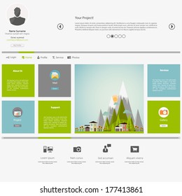 Eco Flat Metro Web Design Template. 