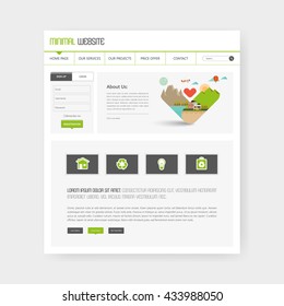 Eco Flat Simple Website Design, Vector Illustration.