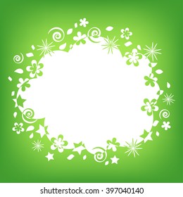 Eco flat spring circle vector frame