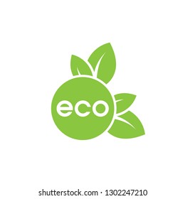 Eco flat vector icon. Ecology flat vector sign. Tree leaf flat vector icon