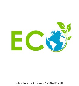 Eco flat vector icon. Ecology flat vector sign. Vector illustration