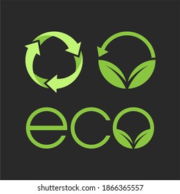 Eco flat vector icon. Ecology flat vector sign. Tree leaf flat vector icon