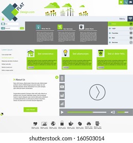 Eco Flat Website Template with embed video player