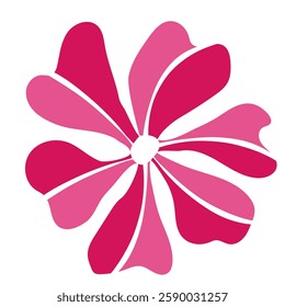 Eco flower icon flat isolated with pink color petals. Vector illustration isolated on white.