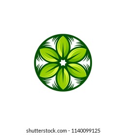 eco flower logo template vector illustration