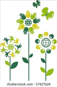 Eco flower symbols - human theme