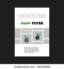 Eco Flyer Design Template With Mosaic Background