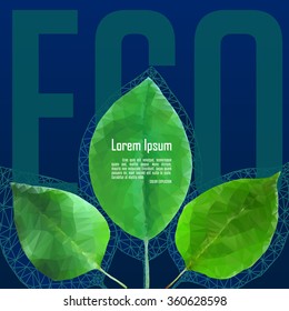 eco flyer template with stylized triangular leaves
