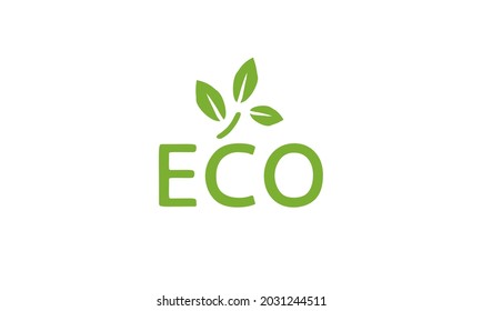 Eco Font Icon. Eco Text Design. Englisch Vector Logo