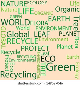 Eco Font vector set seamless pattern