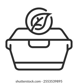 Eco food box outline icon, editable vector illustration and transparent graphic element. Isolated on white background