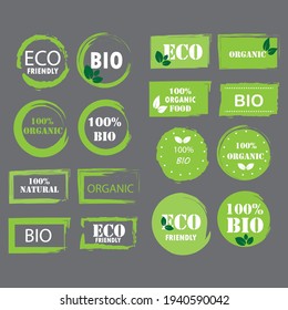 Eco food in flat style. nature illustration. Vegan, bio food. Organic food. Vector design banner. Stock image.