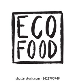 Eco Food Label Badge for organic, natural, bio and eco friendly products isoated on background - Vector EPS