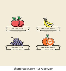 Eco food labels set. Watercolor hand drawn sketch berries. Farmers market logo banners. Vector illustration	
