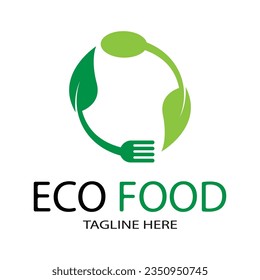 eco food logo design template