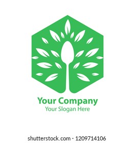 eco food logo design vector, organic logo vector
