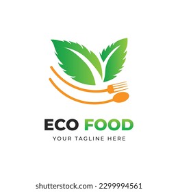 Eco food logo design vector template
