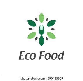 Eco Food Logo, Healthy Food Vector