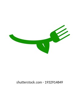 Ilustración vectorial del logotipo de los alimentos ecológicos. Recomendado Para Restaurante Vegan, Comida Sana Y Otros.