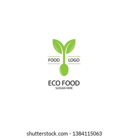 Eco Food logo template, vector illustration - Vector