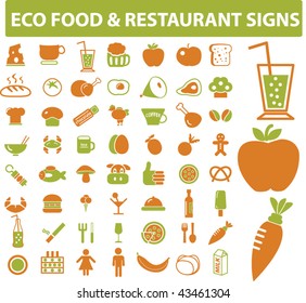 eco food & restaurant signs. vector