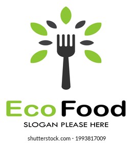 Eco Food vector logo template illustration.This logo suitable for business