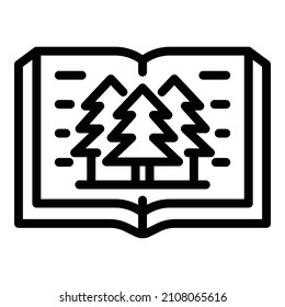 Eco-Waldbuch-Ikone. Umriss-Ökowald-Buch, Vektorsymbol für Webdesign einzeln auf weißem Hintergrund