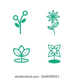 Eco Forest Emblem Logo with Natural Tree and Leaf Circle Icon Design