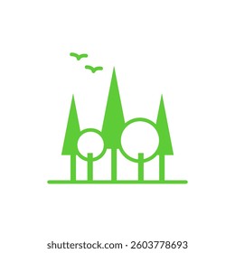Eco Forest Icon. Isolated on White Background