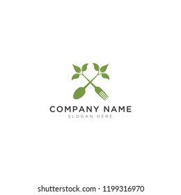 eco fork and spoon for restaurant Logo Template Design Vector, Emblem, Design Concept, Creative Symbol, Icon