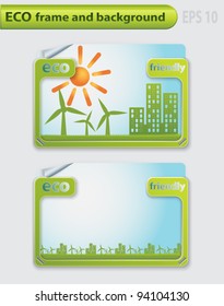 Eco frame and background. Vector illustration