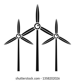 Eco free wind turbine icon. Simple illustration of eco free wind turbine vector icon for web design isolated on white background