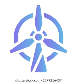 Eco free wind turbine logo icon. Flat illustration of eco free wind turbine vector icon for web design