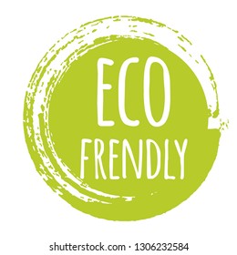 Eco eco frendly label, round grunge logo, sticker for natural products packaging. Vector illustration for your design