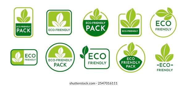 Eco frendly vector label and vector icon