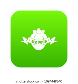 Eco fresh food icon green vector isolated on white background