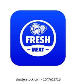 Eco fresh meat icon blue vector isolated on white background