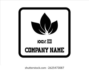 Eco friendly - 100% compostable logo template illustration