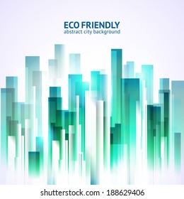 Eco friendly abstract city background. Urban vector design. Seamless pattern.