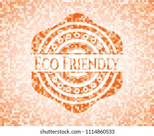  Eco Friendly abstract orange mosaic emblem
