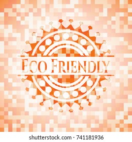 Eco Friendly abstract orange mosaic emblem