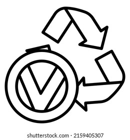 Eco friendly alternative energy source and waste recycling icon, concept green eco earth black simple flat vector illustration, isolated on white. Cleaning world atmosphere.