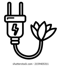 Eco friendly alternative energy source and waste recycling icon, concept green eco earth black simple flat vector illustration, isolated on white. Cleaning world atmosphere.