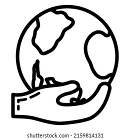 Eco friendly alternative energy source and waste recycling icon, concept green eco earth black simple flat vector illustration, isolated on white. Cleaning world atmosphere.